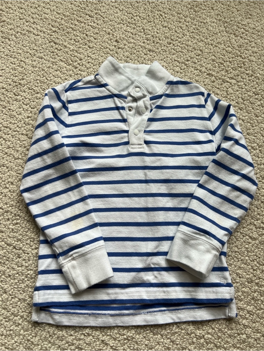 Janie and Jack White and Blue Striped Long Sleeve Henley